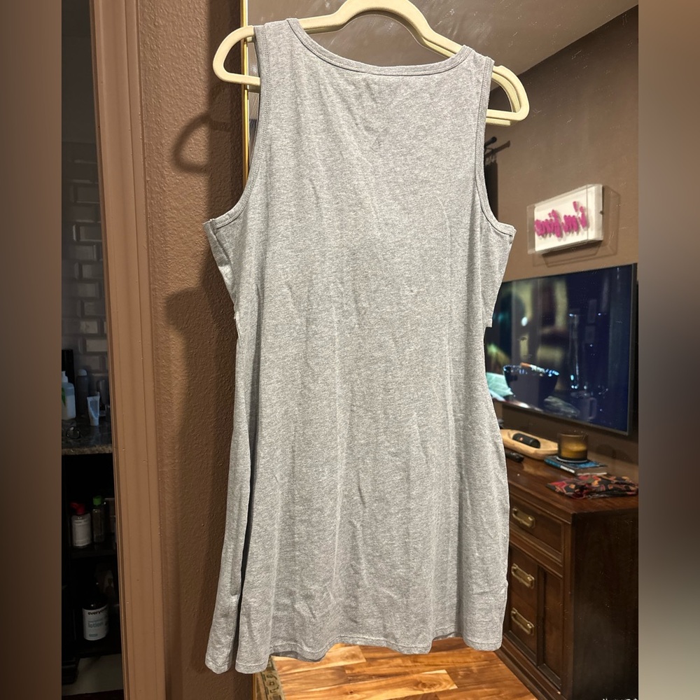 Gray Ruffle Mini T-shirt Dress - Picture 6 of 10